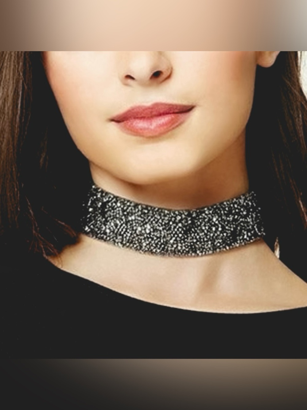 Madden Girl Gunmetal Crystal Pavé Choker Necklace